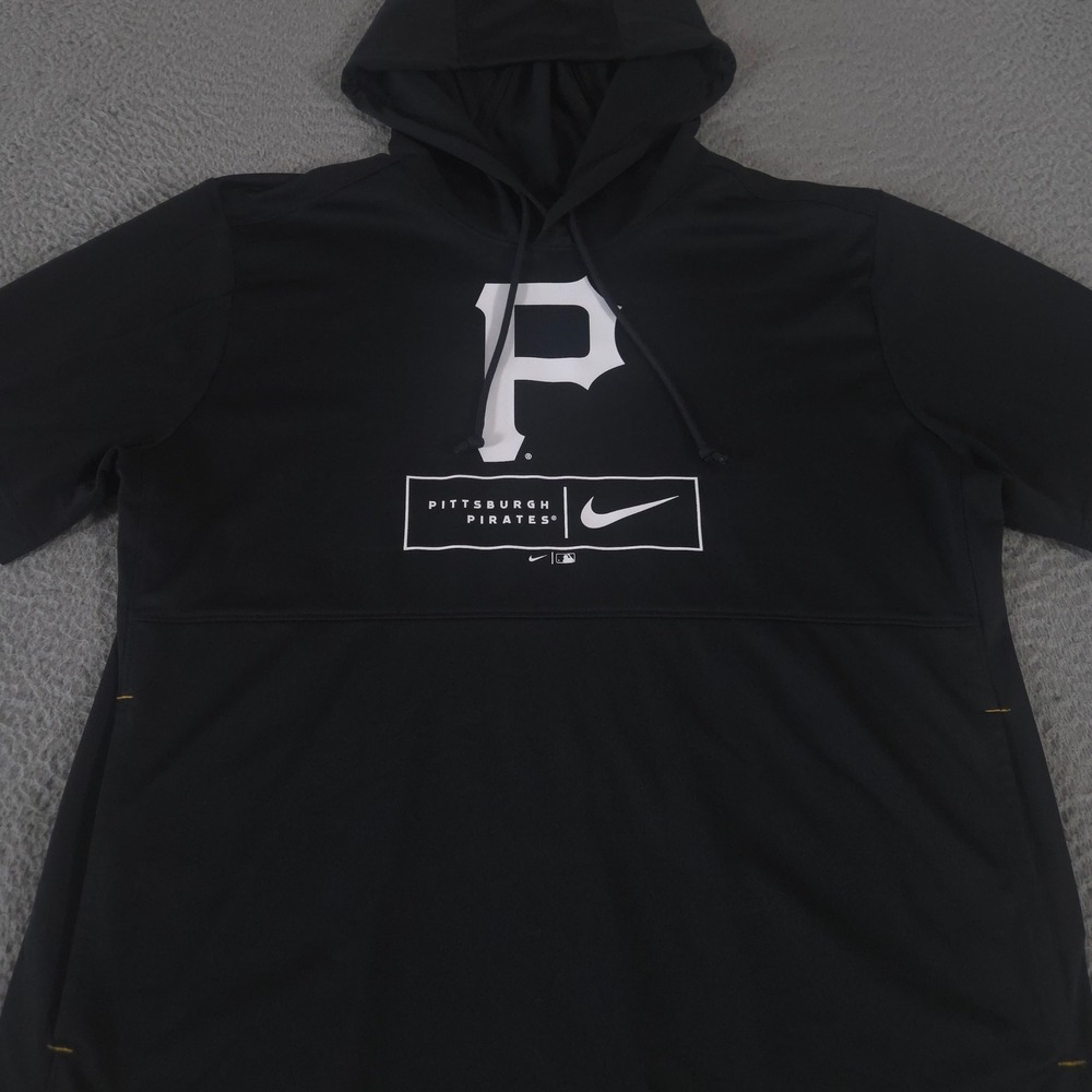 Nike Hoodie Mens Medium Pittsburgh Pirates MLB Lockup Performance Hooded Shirt